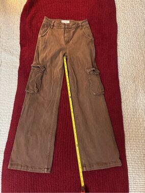 Risen Brown Cargo Wide-Leg Pants